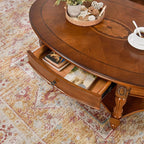 Traditional Solid Wood Oval Coffee Table, 45” x 18” Center Table - Image 4
