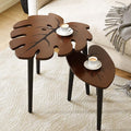 BAMEOS Monstera Leaf Nesting Tables Set of 2, Small Side Tables f Set by BAMEOS