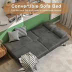 Shahoo Modern Upholstered Convertible Folding Futon Sofa Bed - Image 4
