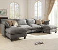 Ihanherry 139" U-Shaped Modular Sectional Couch, Oversized Cloud Sofa by iHanHerry