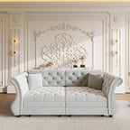 83.8" Oversized Pull Out Sofa Bed, Chesterfield Velvet Sleeper Sofa Couch - Image 6