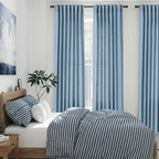 Blue Linen Curtains 96 inches Long - Image 2