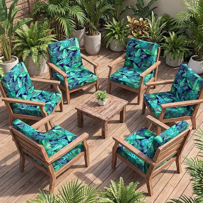 12Pcs Patio Cushion Covers Stretch Outdoor Furniture Protector Slipcovers | - Image 6