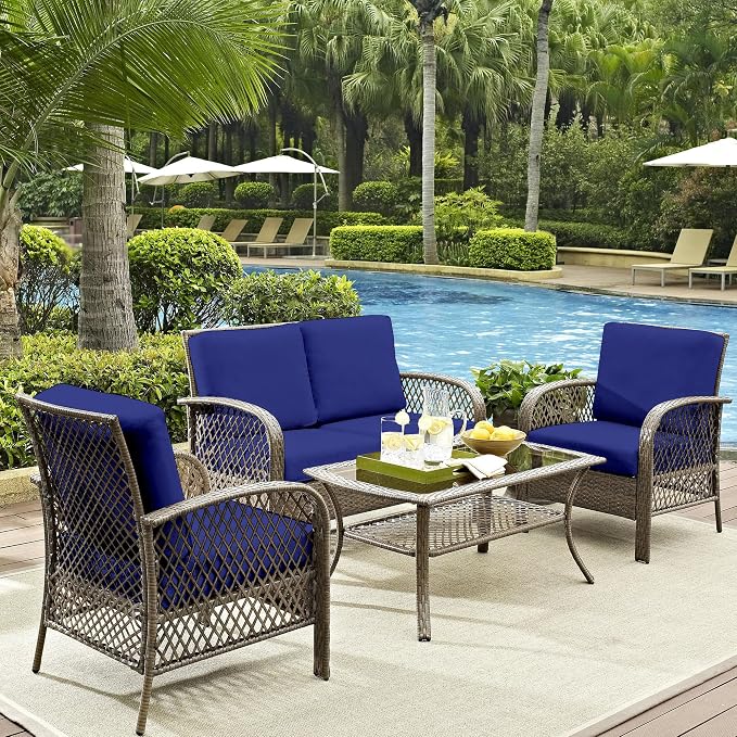 8Pcs Outdoor Cushion Covers, Elastic Patio Cushion Covers | Washable, - Image 6