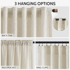 Vanilla Linen Curtains 96 Inches Long - Image 2