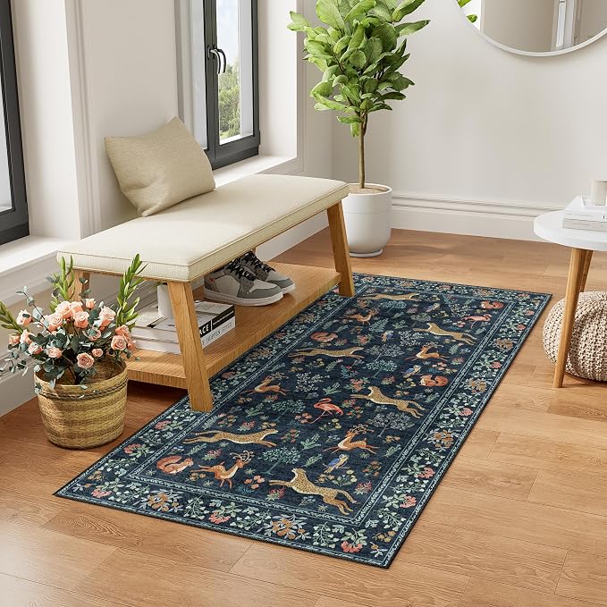 DUKINO 2x4 Rug for Entryway, Animal Washable Rug for Kitchen, Low Pile - Image 3