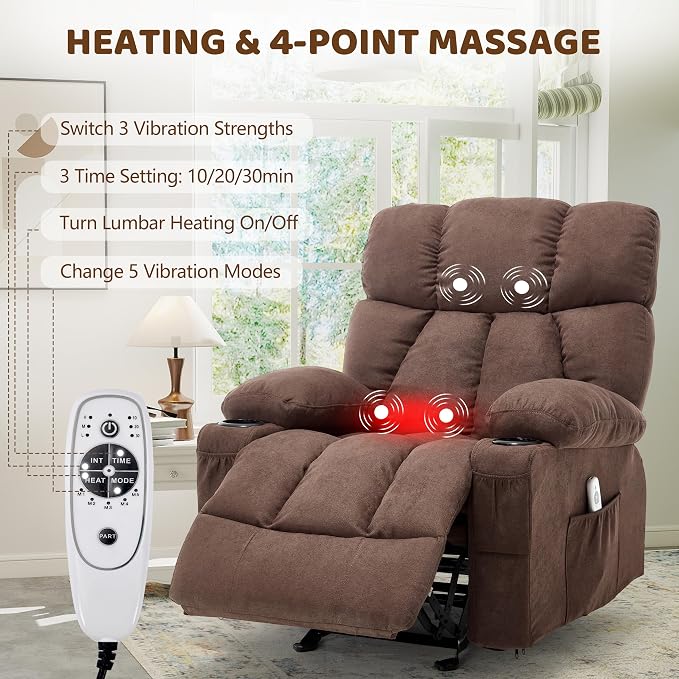 Massage Rocking Recliner Chair, Ergonomic Recliners Sofa - Image 3