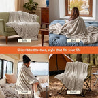 Bedsure Soft Beige Throw Blanket - Image 5