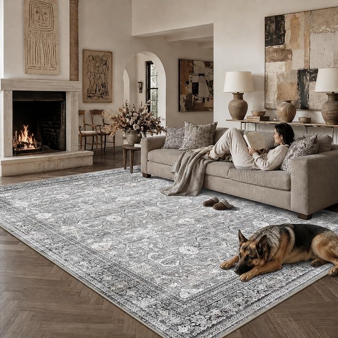 Schweek 8x10 Grey Washable Area Rug - Image 3