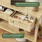 SUPERJARE Rattan Console Sofa Table - Image 6