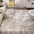 UERMEI Square Area Rugs : Washable 6x6 Neutral Modern Abstract Carpet - Image 10
