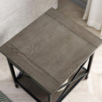 Leick Home 23007 Chisel & Forge One Drawer X Design Mixed Metal and Wood Side - Image 9
