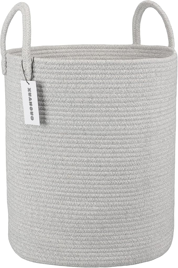 XUANGUO Cotton Rope Laundry Basket Hamper by XUANGUO