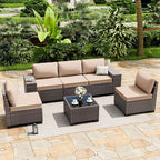 ALAULM 6 Pieces Patio Furniture Set, Oversized Seat/Armrest and High Back - Image 2