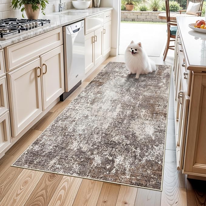 4x5 Washable Entryway Rug – Non-Slip Low Pile Throw Area Rug by BYYVOORugsforYourHome