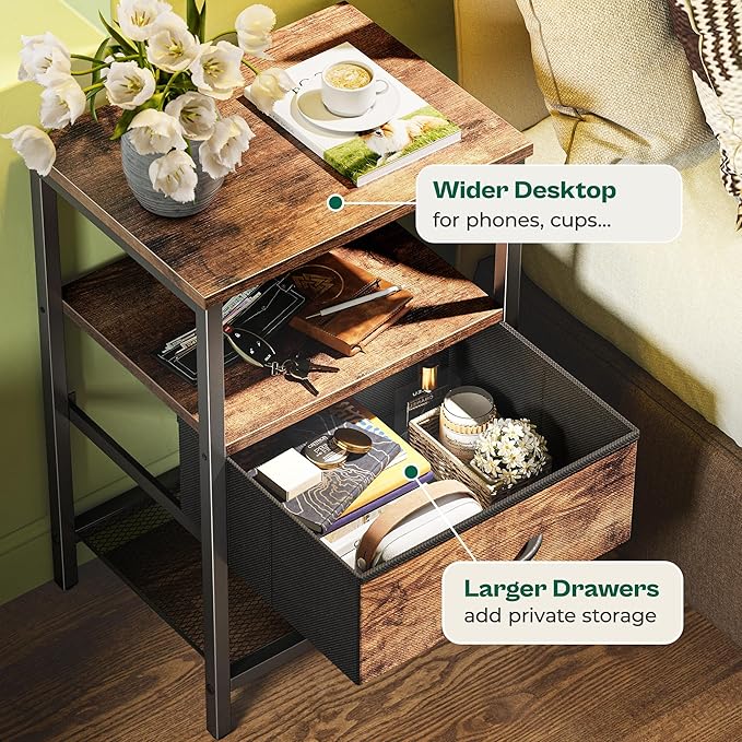 Huuger Nightstand Set of 2, Night Stand - Image 6