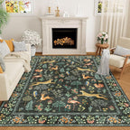 DUKINO 5x8 Area Rug for Bedroom, Soft Washable Animal Rug Non Slip, Stain by DUKINO