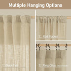 Light Filtering Linen Curtains 84 inches Long - Image 2