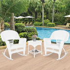Jeco 3 Piece Rocker Wicker Chair Set - Image 2