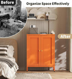 Orange Metal Storage Cabinet - Image 5