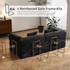 79" Convertible Sofa Bed with Fixed-Shape Frame & Removable Armrests, Modular - Image 8