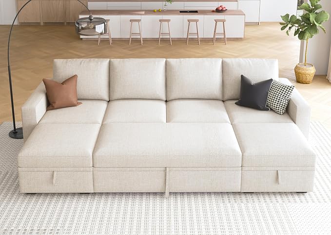 HONBAY Modular Sectional Sleeper Sofa Bed, Sectional Couch by HONBAY