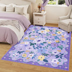 DUKINO 8x10 Area Rugs, Floral Washable Living Room Rug Non Slip, Stain Resistant - Image 9