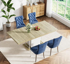 Henf 63"-79" Dining Table Set for 4, 5 Pieces Extendable Dining Table and 4 - Image 2