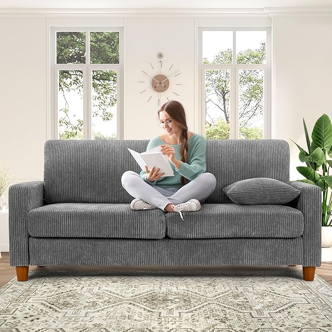 Kidirect 70in L Shaped Couch, Modular Sofa No Tool Assembly, Comfy Sectional - Image 3