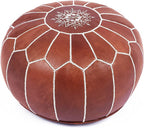Marrakesh Gallery Genuine Leather Round Pouf Unstuffed by MarrakeshGallery