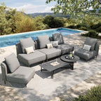 HERA'S HOUSE Metal Patio Furniture Set, Modular 5 Seats and 1 Nesting Coffee by HERASHOUSE