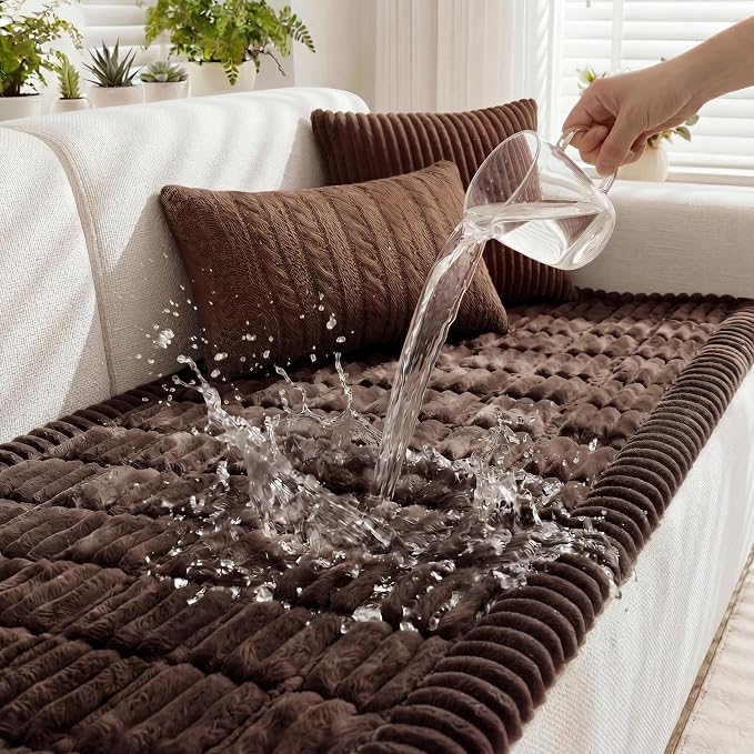 Fixwal Waterproof Flannel Dog Couch Cover, 27.6" x 59", Dark Brown | Integrated by Fixwal