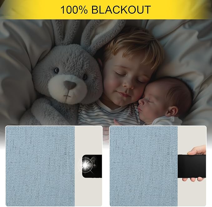 Light Blue Room Darkening Curtains - Image 4