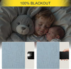 Dusty Stone Blue Completely Blackout Curtains Back Tab Loop Pocket Bedroom - Image 4