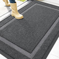 OLANLY Front Door Mat Outside 47x32, All-Season Heavy-Duty Rubber Doormat | Grey by OLANLY