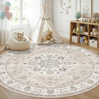 Washable 8ft Round Area Rug by HYHAOYUNLAI