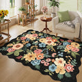 DUKINO 4x6 Area Rug, Non Slip Floral Washable Rug by DUKINO