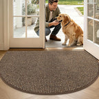 BEQHAUSE Dirt Trapper Door Mat 36" x 60" Half Circle Non Slip Rugs, Absorbent - Image 2