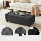 Huatean Home 48" Ottoman with Storage, Storage Ottoman Bench with Safety Hinge - Image 3