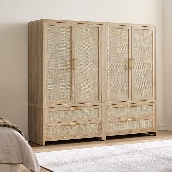 SICOTAS Larger Armoire Wardrobe Closet, Boho Armoire Clothes Organizer by SICOTAS