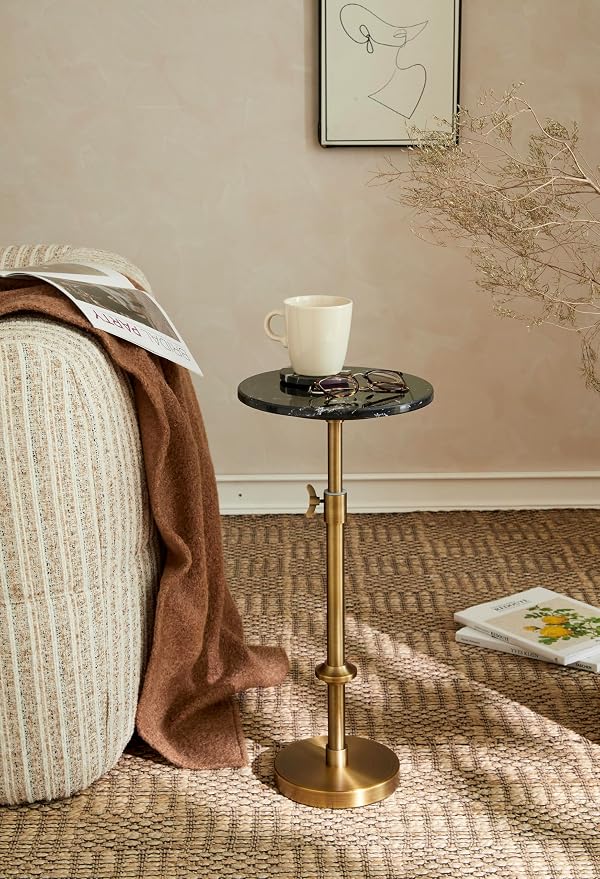 Adjustable-Height Marble Drink Table - Image 2