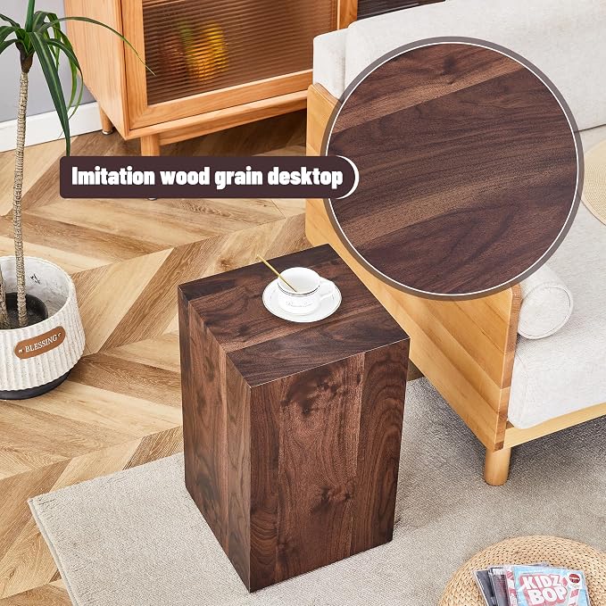 Rustic Natural Rectangular End Coffee Table, Modern Elegant Bedside Nightstand - Image 3