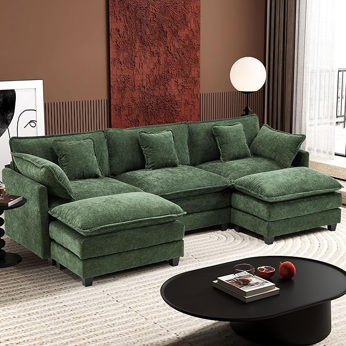 Ihanherry 111.4" U Shaped Modern Sofa Modular Sectional Cloud Couch by iHanHerry