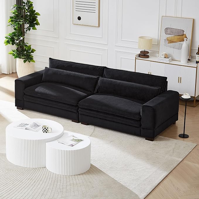 White Round Coffee Table Nesting Coffee Table Set of 2 Circle Fluted Cofee - Image 4