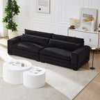 White Round Coffee Table Nesting Coffee Table Set of 2 Circle Fluted Cofee - Image 4