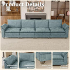JUMMICO 159" Modular Sectional Chenille Couches Linear Sofa - Image 3