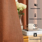 Yakamok Burnt Orange Linen Curtains 84 Inches Long - Image 5