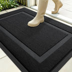 OLANLY Front Door Mat Outside 35x23, All-Season Heavy-Duty Rubber Doormat | Jet by OLANLY