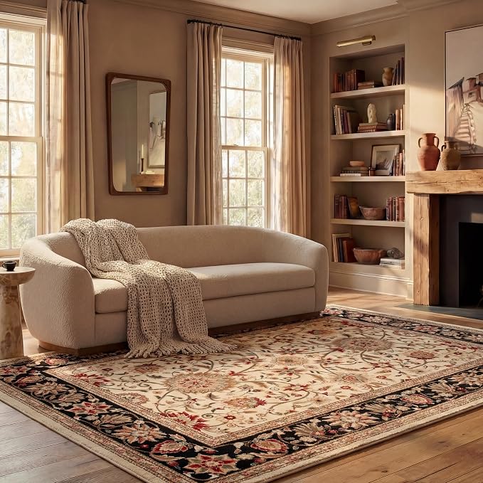 SAFAVIEH Lyndhurst Area Rug 6x8, Traditional Ivory & Black LNH212B by Unknown