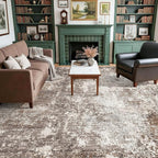9x9 Square Living Room Area Rug Washable Non-Slip, Soft Modern Neutral Carpet - Image 5